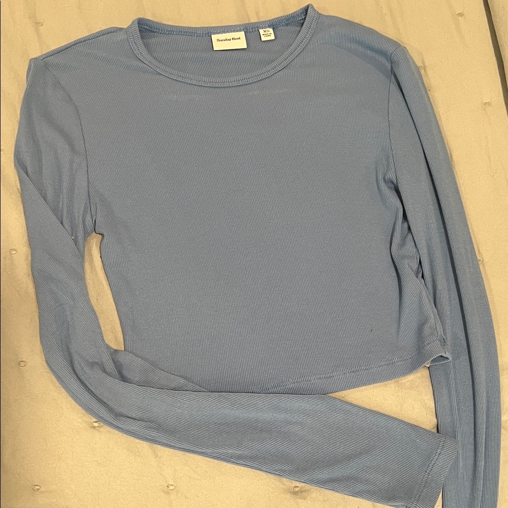 Zara Light Blue Long Sleeve Top